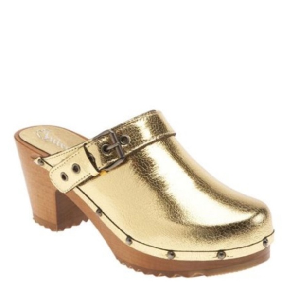 Juicy Couture Shoes - Juicy Couture Ophelia Metallic Gold Crackle Clog Size 7 NWOT